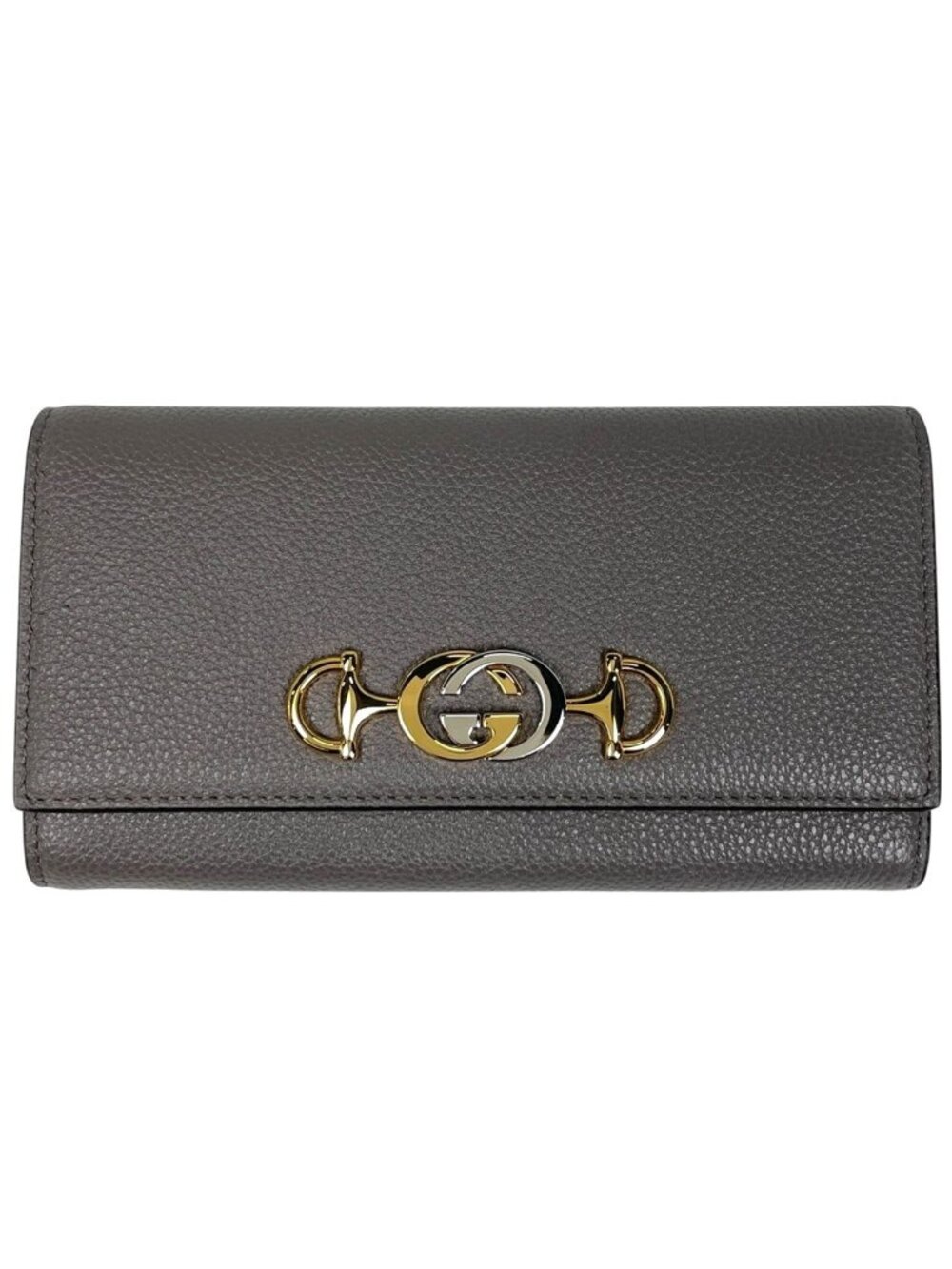 Gucci Zumi Continental Wallet Bifold Leather Gray